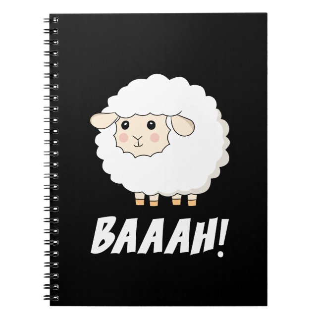 Cute Sheep Baah Anteckningsbok (Framsidan)