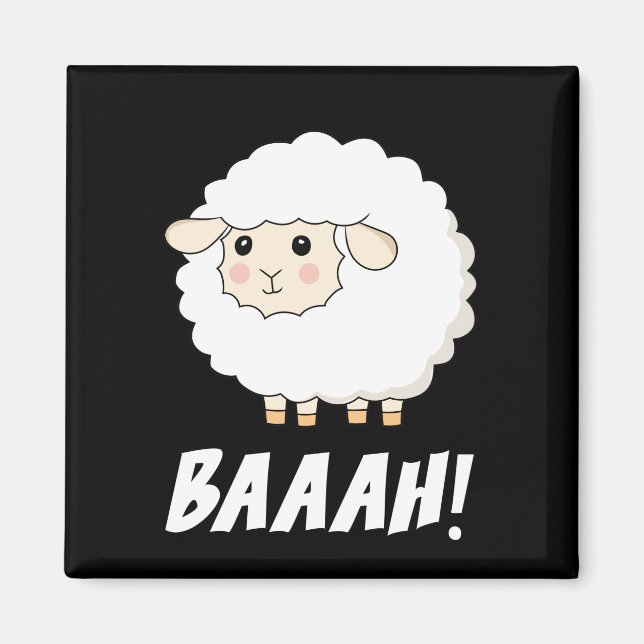 Cute Sheep Baah Magnet (Framsidan)