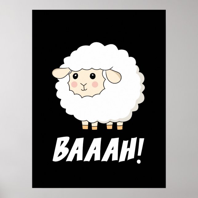 Cute Sheep Baah Poster (Framsidan)