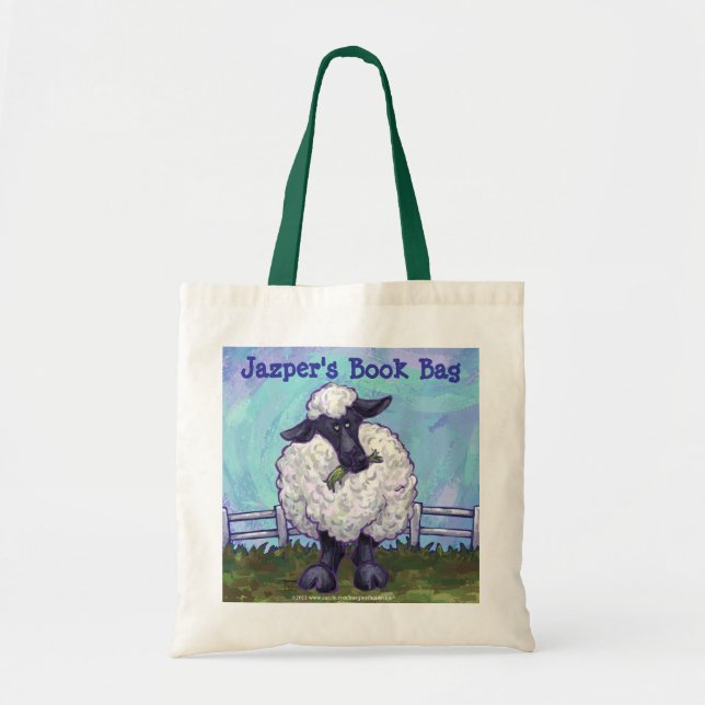Cute Sheep Bok Bag Tygkasse (Framsidan)