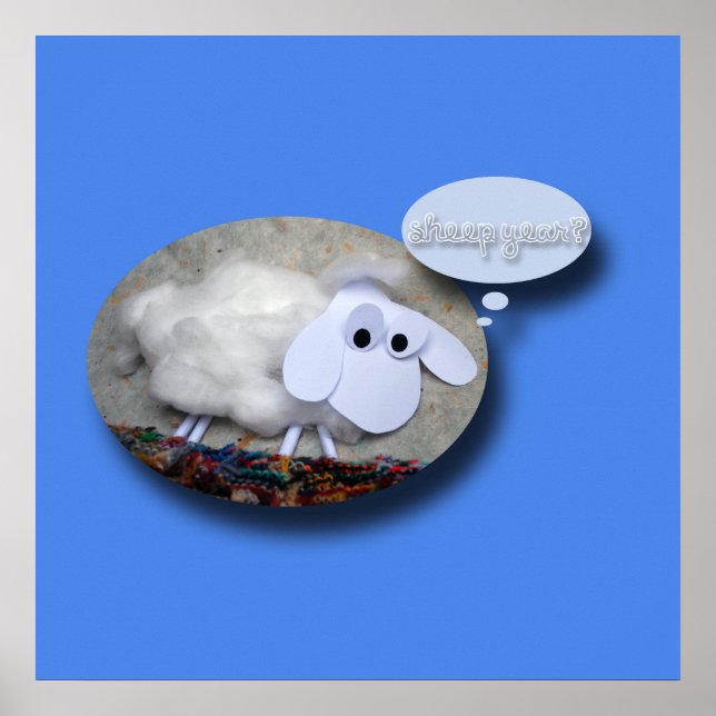 Cute Sheep Chinese Year Zodiac Birthday 24 Poster (Framsidan)