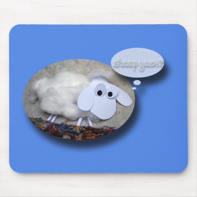 Cute Sheep Chinese Year Zodiac Birthday Mousepad Musmatta (Framsidan)