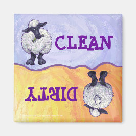 Cute Sheep Clean / Dirty Dishwasher Magnet