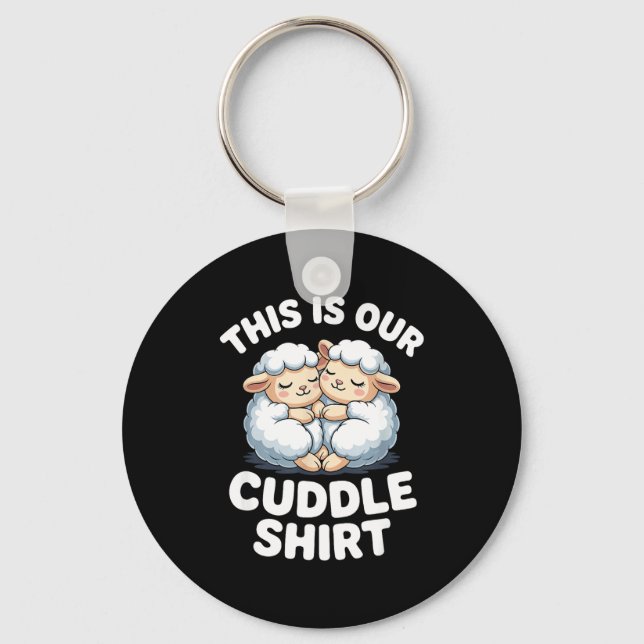 Cute Sheep Couple This Is Our Cuddle  Nyckelring (Framsida)