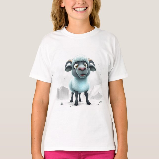 Cute Sheep Cozy Design T Shirt (Framsida)