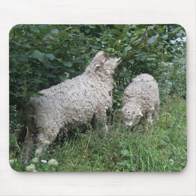 Cute Sheep Eating Löv Mousepad Musmatta (Framsidan)