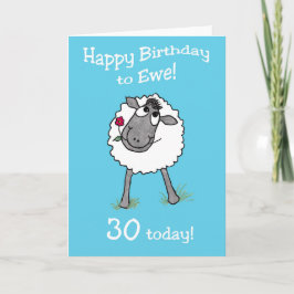 Cute Sheep Grattis på födelsedagen to Ewe Age Spec Kort