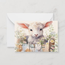 Cute Sheep i en låda Tack Anteckningskort