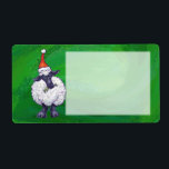 Cute Sheep i Santa Hat på Grönt Fraktsedel<br><div class="desc">Djurfjället i Parad på julgåvor och Dekorationer i texturerad Grönt är ett roligt av ett sött, svart och vitt får som grävs ut i en julhatt mot en texturerad grönt, digitalt målad av våra begåvade barn i bok, Traci Van Wagoner. På baksidan av många av de här roligt djurgåvorna hittar...</div>