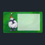 Cute Sheep i Santa Hat på Grönt Fraktsedel<br><div class="desc">Djurfjället i Parad på julgåvor och Dekorationer i texturerad Grönt är ett roligt av ett sött, svart och vitt får som grävs ut i en julhatt mot en texturerad grönt, digitalt målad av våra begåvade barn i bok, Traci Van Wagoner. På baksidan av många av de här roligt djurgåvorna hittar...</div>