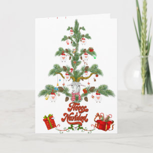 Cute Sheep Julgran Ull Navidad Kort