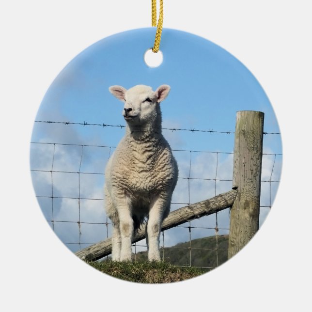 CUTE SHEEP JULGRANSPRYDNAD KERAMIK (Framsidan)
