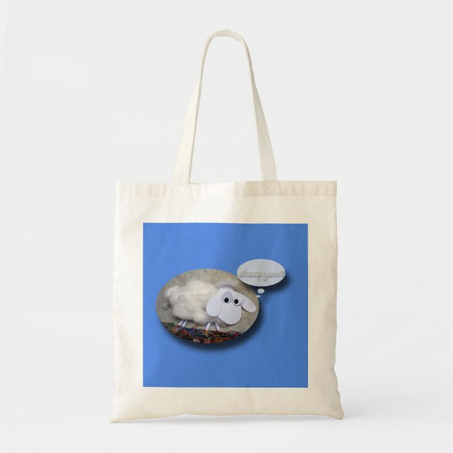 Cute Sheep Kinesisk nyårsdagshäge Zodiac Tote B Tygkasse (Framsidan)