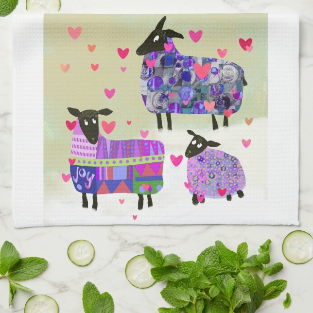 Cute Sheep Kitchen Towel Kökshandduk (Vikta)