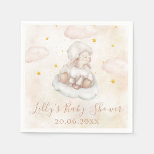 Cute Sheep Little Lamb Pinky Dust star Baby Shower Pappersservett