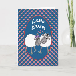 Cute Sheep, Luv Ewe Romantic Greeting Card Kort