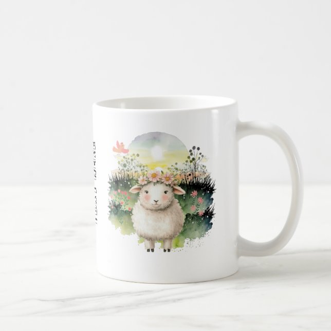 Cute Sheep med anpassningsbar Kaffemugg (Höger)