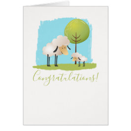 Cute Sheep och Lamb Nyfödd bebis Hälsningskort