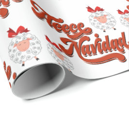 Cute Sheep och Ull Navidad Presentpapper