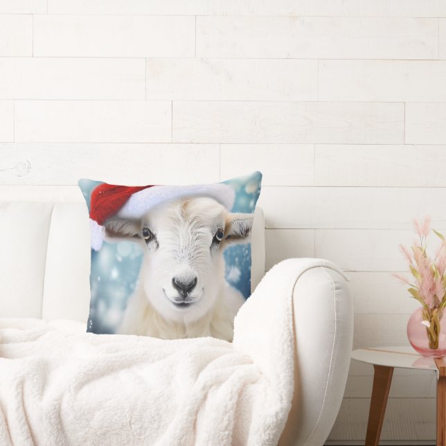 Cute Sheep Wat Red Hat jul Kudde (Soffa)