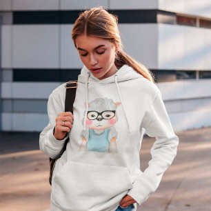 Cute Sheep Wearing Glasses Hoodie T Shirt