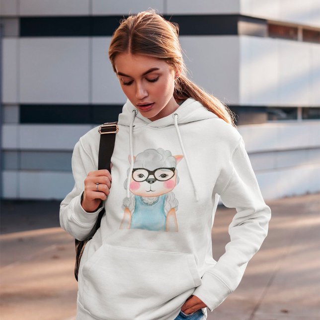 Cute Sheep Wearing Glasses Hoodie T Shirt (Skapare uppladdad)