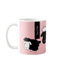 Cute Sheeps Illustration Black and White på 
