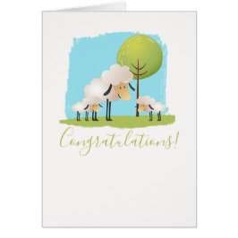 Cute Sheet och två lampor New Twin Spädbarn Hälsningskort