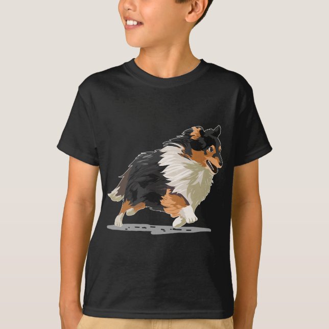 Cute Sheltie Shetland Sheepdog Agilitet Hund Sport T Shirt (Framsida)