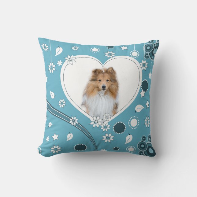 Cute Sheltie Shetland Sheepdog Pillow Kudde (Framsida)
