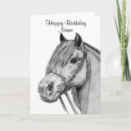 Cute Shetland Pony Pencil Grattis på födelsedagen Kort