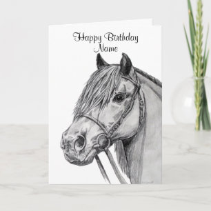 Cute Shetland Pony Pencil Grattis på födelsedagen Kort