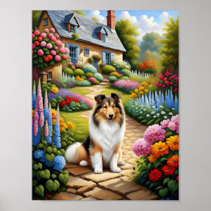 Cute Shetland Sheepdog Animal Poster