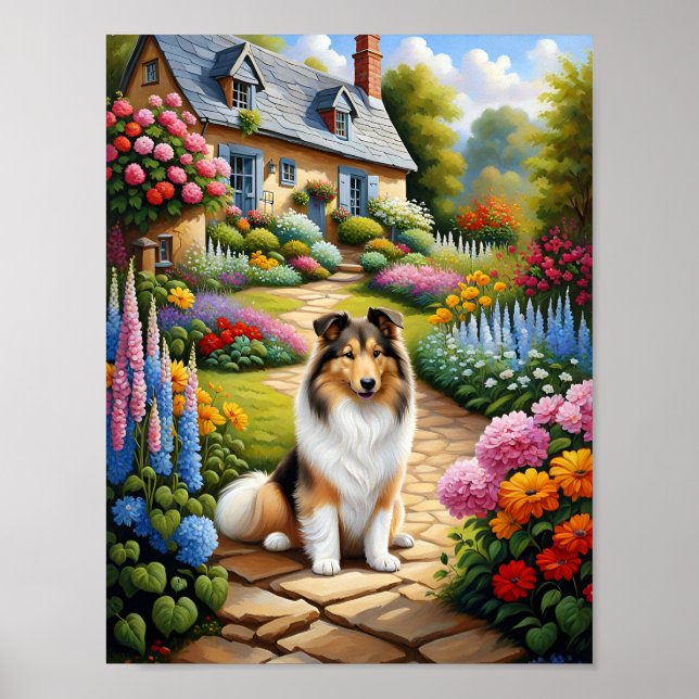 Cute Shetland Sheepdog Animal Poster (Framsidan)