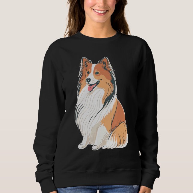 Cute Shetland Sheepdog Dog on Sheltie T Shirt (Framsida)