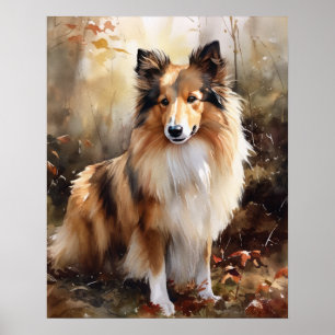 Cute Shetland Sheepdog Hund Art Print Poster