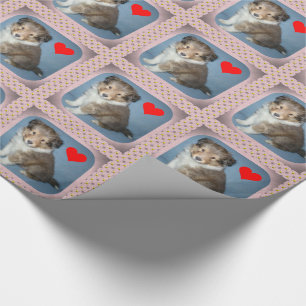Cute Shetland Sheepdog Puppy Gift Wrapping Papprar Presentpapper