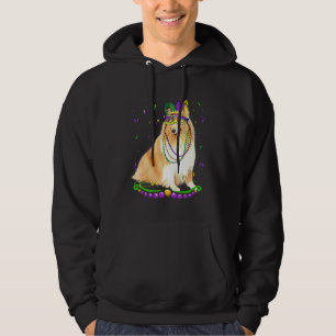 Cute Shetland Wearing Carnival Mask Mardi Gras Hun Hoodie