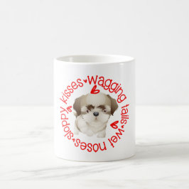 Cute Shi Tzu hund, slarviga kyssar Kaffemugg