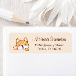 Cute Shiba Inu Corgi Hund Beige Returadress Returadress Etikett