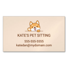 Cute Shiba Inu Corgi Hund Pet Sitta Service Magnetiska Visitkort