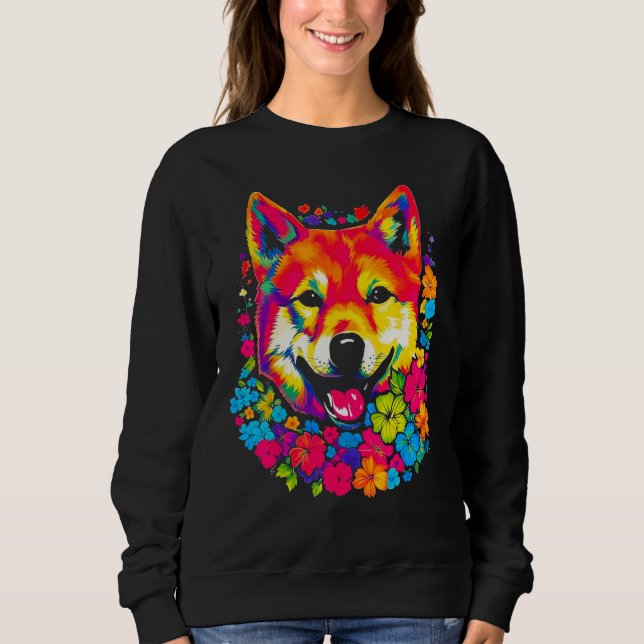Cute Shiba Inu Dog T Shirt (Framsida)