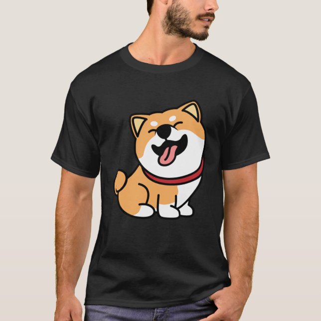 Cute Shiba Inu Dog T Shirt (Framsida)