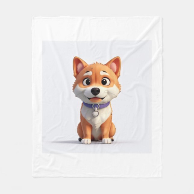 Cute Shiba Inu Fleecefilt (Framsidan)