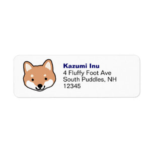 Cute Shiba Inu Hund Ansikte Returetiketter Returadress Etikett