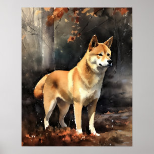 Cute Shiba Inu Hund Art Print Poster