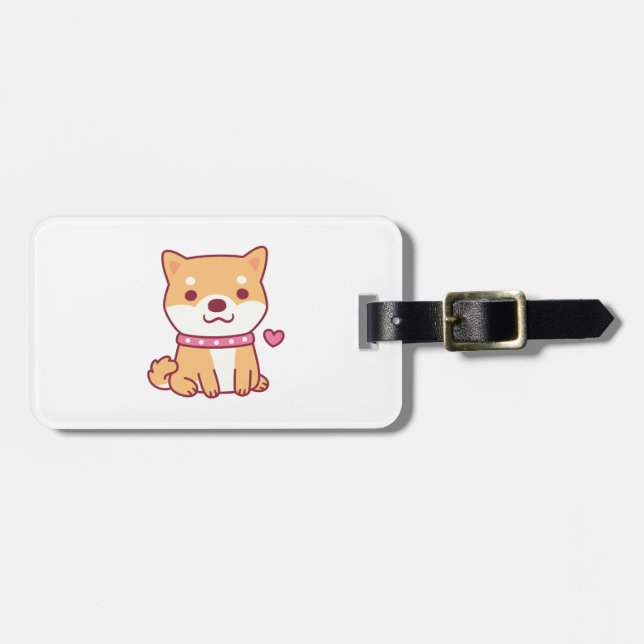 Cute Shiba Inu Hund Bagagebricka (Horisontell Framsida)