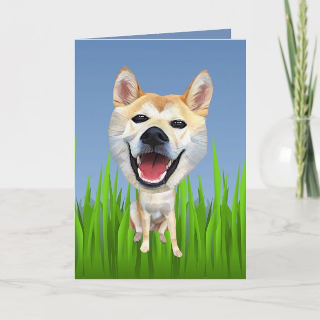 Cute Shiba Inu Hund Greeting Card Helgkort (Framsida)