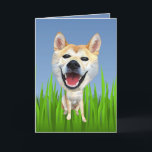 Cute Shiba Inu Hund Greeting Card Helgkort<br><div class="desc">Jag är en stor djurälskare som förespråkar dem och skapar konst/tecknader är min passion. Om du vill att din hund i tecknaden ska sätta på Zazzle-produkter som du vill ska du skicka ett meddelande till mig via Zazzle, eller skicka ett e-postmeddelande till mig på julieartwork4@gmail.com och jag skulle vara lycklig...</div>