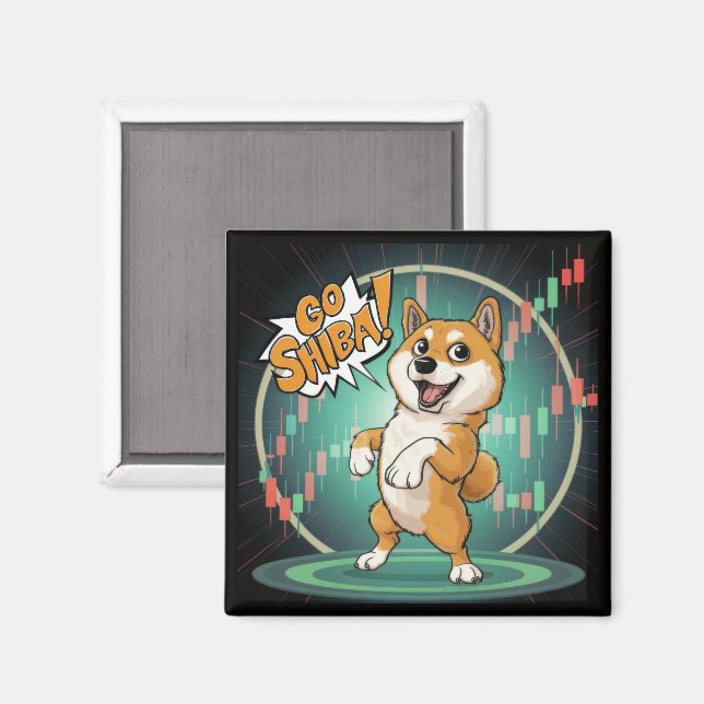 Cute Shiba Inu Hund Magnet (Front/Back)
